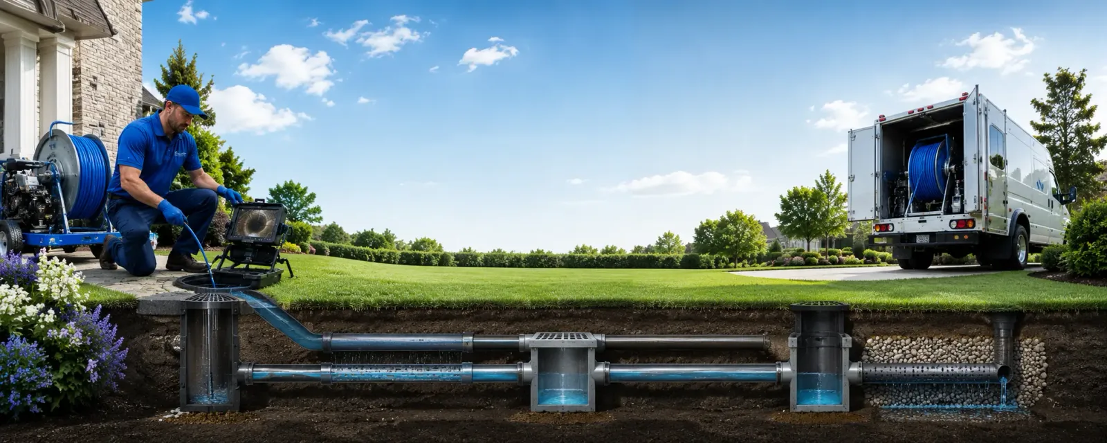 Outdoor drain cleaning information for Colebrook, NH
